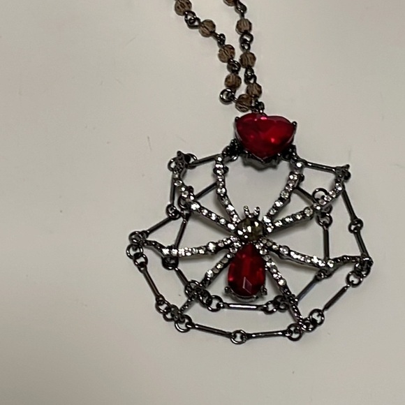Betsey Johnson Glampire Spider & Web Pendant Necklace - Picture 5 of 10